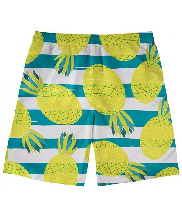 Quick Drying Summer Beachwear Mens Boys Swim Trunks Board Shorts Mesh Lining Breechcloth - Pineapple-2 - CX18OWIHNSX $24.24-B...