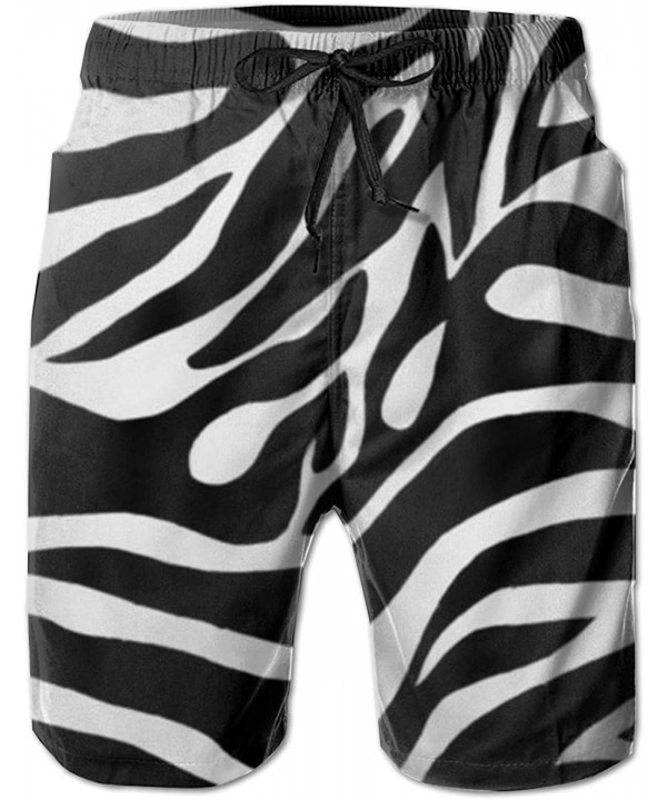 Men's Board Shorts- Quick Dry Swimwear Beach Holiday Party Bathing Suits - Zebra Stripe - CM190MKGZ99 $22.00-Board Shorts