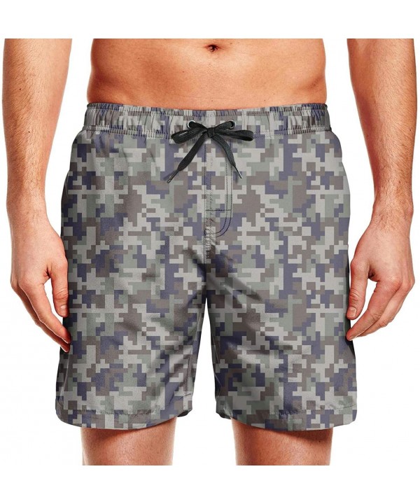 Blue Desert camo Men Board Shorts Running Skate Quick Dry Board Short - White-198 - CH18O74RND2 $22.03-Board Shorts