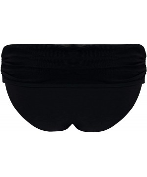 Women's Sheer Classdeep Foldover Brief - Black - CC18E9ZXDX0 $25.77-Bottoms