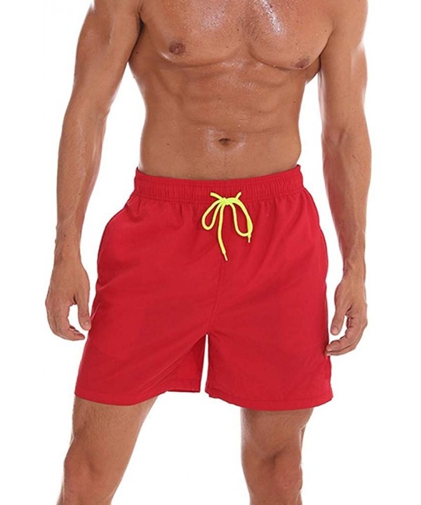 Men's Swimwear Running Surfing Sports Beach Camouflage Shorts Trunks Board Pants - 01 Red - CE18SNDSKZ2 $19.30-Trunks