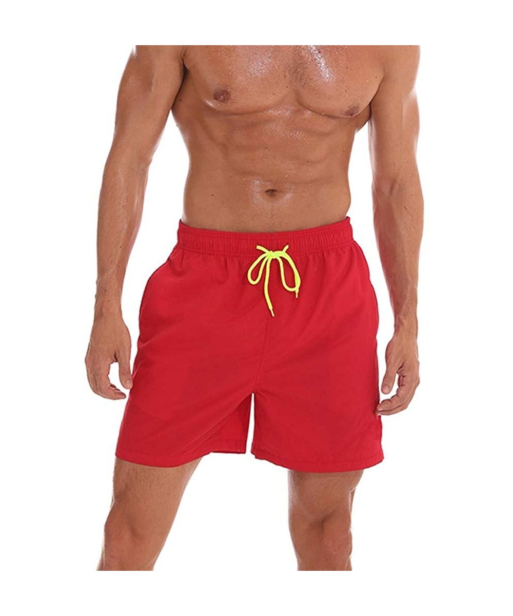 Men's Swimwear Running Surfing Sports Beach Camouflage Shorts Trunks Board Pants - 01 Red - CE18SNDSKZ2 $19.30-Trunks