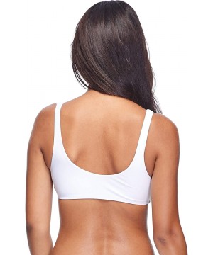 Women's Smoothies Kate Solid Crop Bikini Top Swimsuit with Front Tie - Smoothie Snow - CV18Z05HSA9 $34.98-Tops