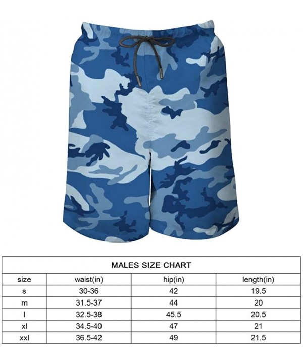 Men's Fashion Casual Swim Trunks Summer Beach Shorts with Mesh Lining - Sea Blue Army Camouflage 3d Print - CQ199QER0NL $40.0...