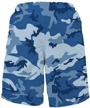 Men's Fashion Casual Swim Trunks Summer Beach Shorts with Mesh Lining - Sea Blue Army Camouflage 3d Print - CQ199QER0NL $40.0...