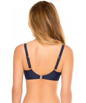 Underwired Smooth Padded Bikini Top 3214 - Dark Blue - C3196RMC8QN $26.63-Tops