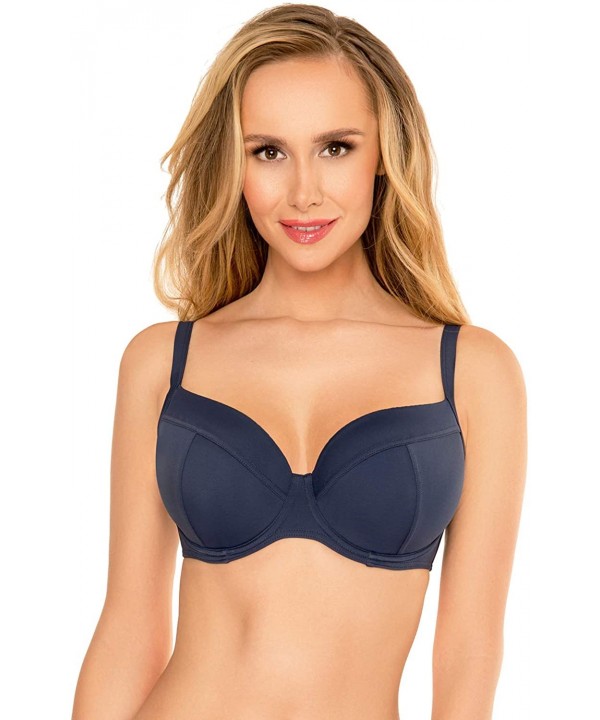 Underwired Smooth Padded Bikini Top 3214 - Dark Blue - C3196RMC8QN $26.63-Tops