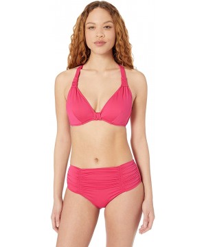 Women's F Cup Halter Bikini Top Swimsuit - Persian Pink - CM18KHHOZET $51.64-Tops