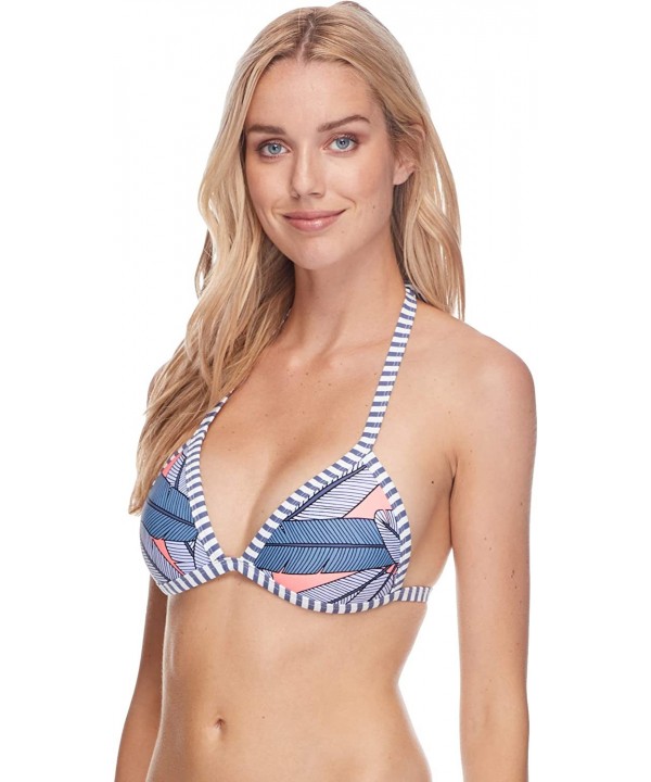 Women's Love Molded Cup Push Up Triangle Bikini Top Swimsuit - Freedom Print - C018HWKHNT6 $31.39-Sets