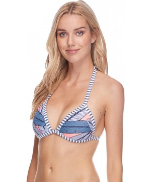 Women's Love Molded Cup Push Up Triangle Bikini Top Swimsuit - Freedom Print - C018HWKHNT6 $31.39-Sets