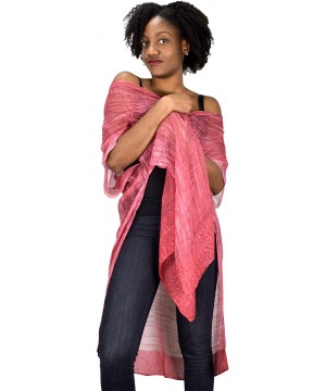 Sheer Open Front Cardigan Beach Cover Up Tunic Kimono - Fuchsia - CL17YEGKI9Y $10.87-Cover-Ups