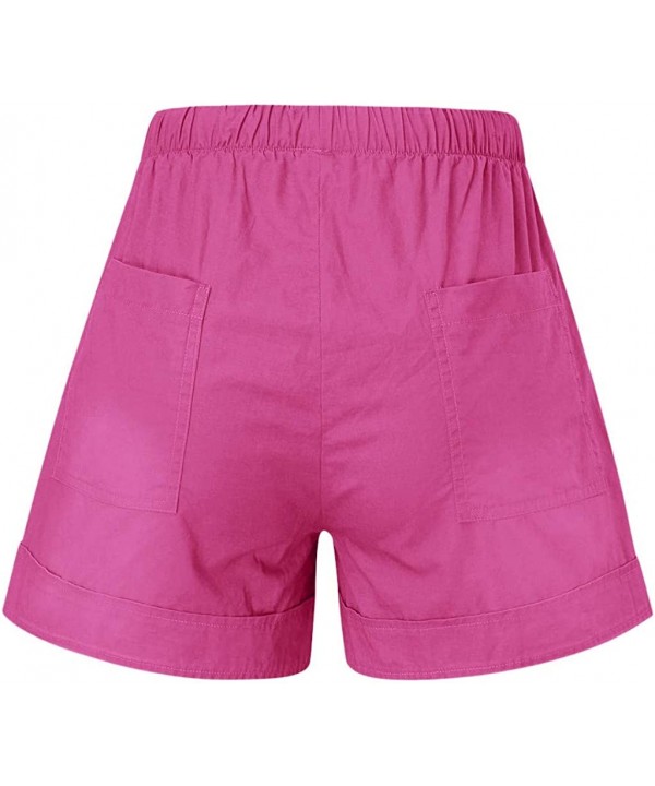 Comfy Drawstring Women Plus Shorts Elastic Waist - A Hot Pink - C4190X3QTID $10.98-Board Shorts