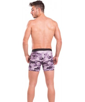 Men Swimwear Swimsuits Swim Boxer Bikini Surfing Board Trunk Camo Shorts - Purple - CT18HQ0RWQ8 $35.05-Briefs