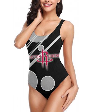 Denver Nuggets Ladies Fashion One-Piece Swimsuit- Conservative Sports Training Swimwear - Houston Rockets - CU190E49CA7 $28.9...