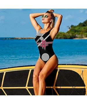 Denver Nuggets Ladies Fashion One-Piece Swimsuit- Conservative Sports Training Swimwear - Houston Rockets - CU190E49CA7 $28.9...