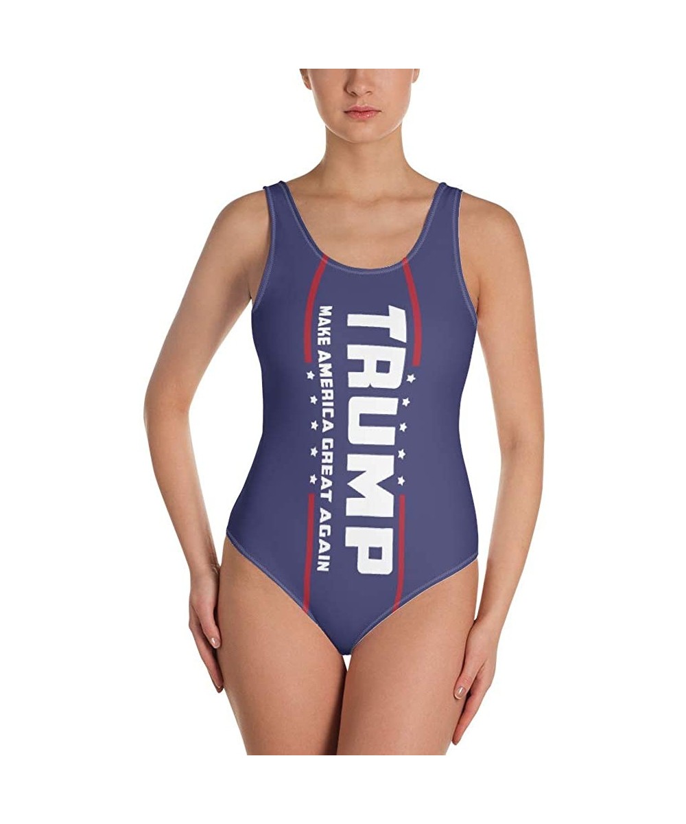 Trump Make America Great Again Patriotic One-Piece Swimsuit - CG198C0SYW9 $48.36-One-Pieces