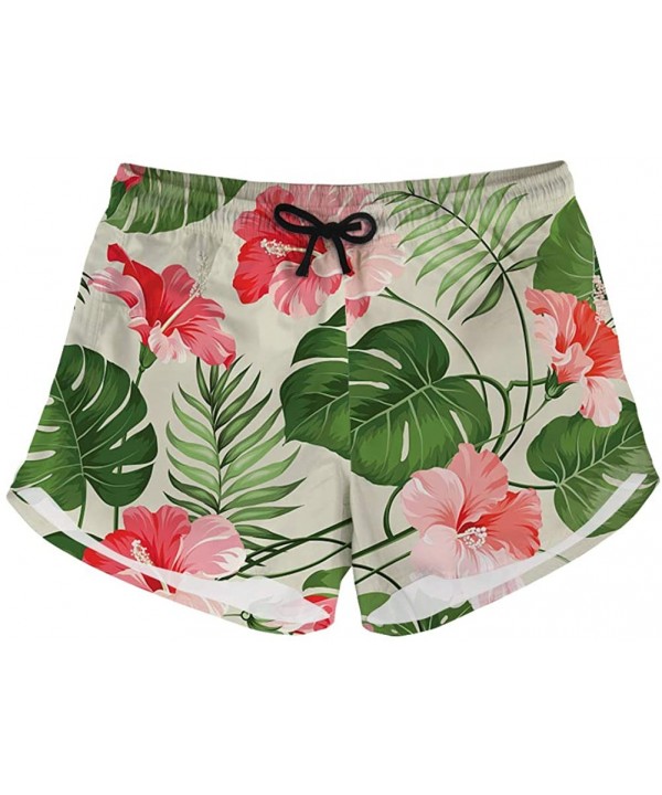 Women Summer Beach Board Shorts with Mesh Lining Swim Trucks - Flower Pattern - CA18RC2HZ5W $26.51-Board Shorts