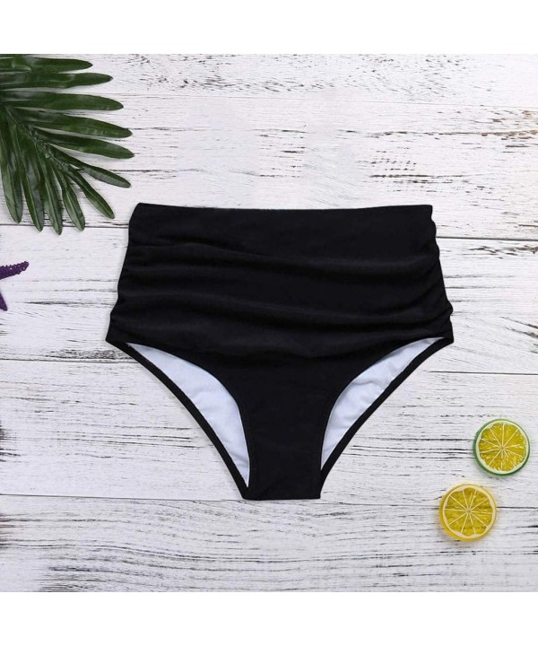 Women High Waisted Swimsuit Bikini Bottoms Full Coverage Tummy Control Tankini Bottom Swim Shorts Briefs Plus Size - CR193GLH...