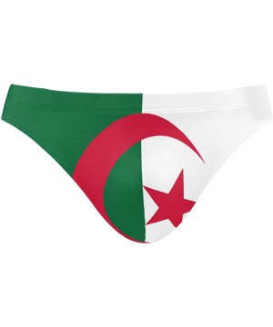 Mens Swim Briefs Trunk Barbados Flag Athletic Swimsuit Beach Shorts Board Triangle Bikini Swimwear - Flag of Algeria - C018WK...