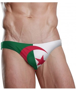 Mens Swim Briefs Trunk Barbados Flag Athletic Swimsuit Beach Shorts Board Triangle Bikini Swimwear - Flag of Algeria - C018WK...