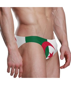 Mens Swim Briefs Trunk Barbados Flag Athletic Swimsuit Beach Shorts Board Triangle Bikini Swimwear - Flag of Algeria - C018WK...