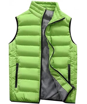 Men's Autumn Winter Full Zip Lightweight Water-Resistant Packable Puffer Vest - Green - CI1954RRMTE $30.62-Briefs