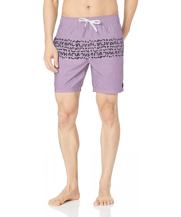 Men's Shattered Elastic 17" Trunk - Lavender - CA18EM30ESL $38.20-Board Shorts