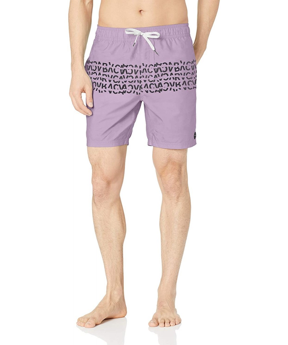 Men's Shattered Elastic 17" Trunk - Lavender - CA18EM30ESL $38.20-Board Shorts