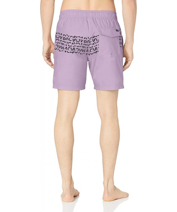 Men's Shattered Elastic 17" Trunk - Lavender - CA18EM30ESL $38.20-Board Shorts