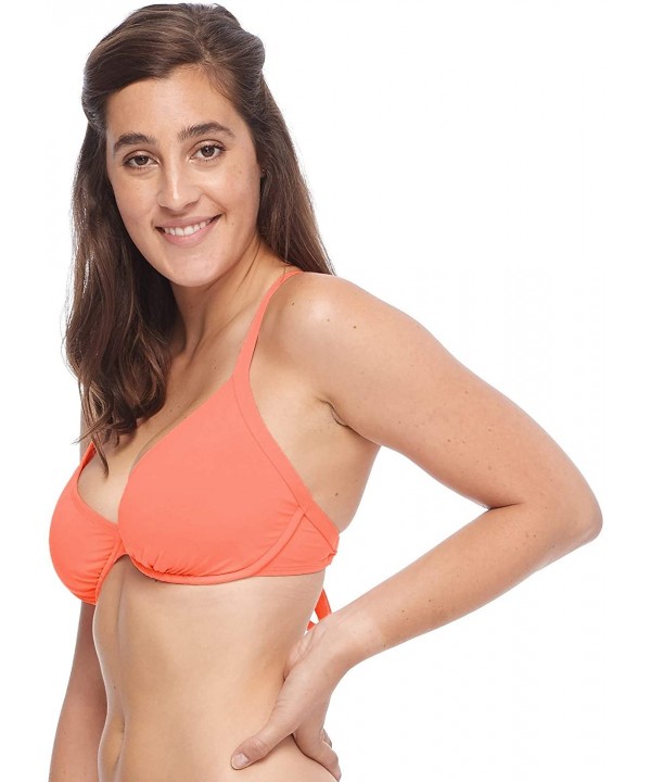 Women's Hilary D- Dd- E- F Cup Underwire Bikini Top Swimsuit - Apricot - CS18Z05549O $31.76-Tops