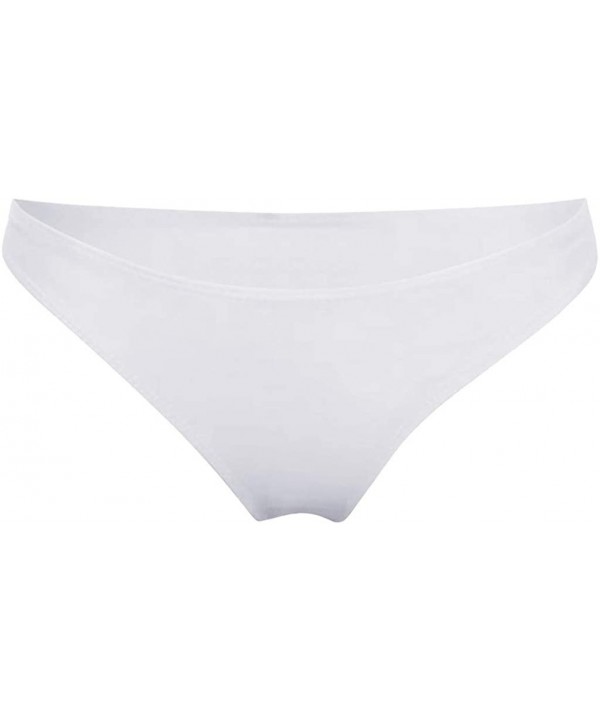 Bikini Swim Bottom Sexy Low Cut Swim Briefs - White - CN196I8KGNS $10.99-Tankinis