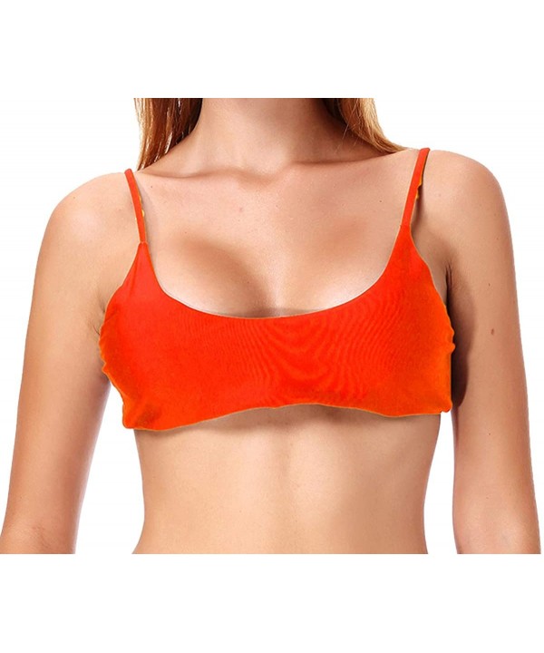 Women Bikinis Top Solid Beachwear Bathing Suits Push Up Bikini Swimsuit - Orange - C818WLC0U33 $8.26-Sets