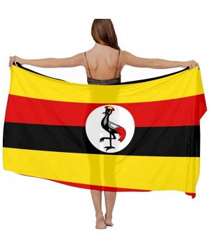 Women Chiffon Sarong Beach Bikini Cover Up Wedding Party Shawls Wraps - Flag of Uganda - CV190HI9Y89 $25.38-Cover-Ups