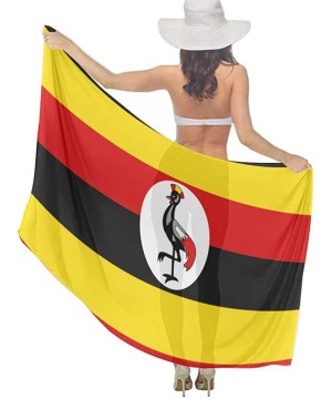 Women Chiffon Sarong Beach Bikini Cover Up Wedding Party Shawls Wraps - Flag of Uganda - CV190HI9Y89 $25.38-Cover-Ups