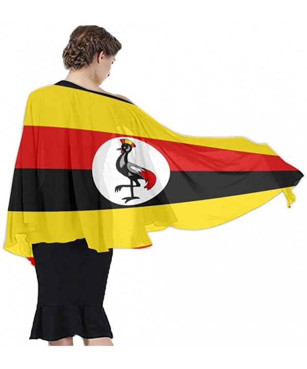 Women Chiffon Sarong Beach Bikini Cover Up Wedding Party Shawls Wraps - Flag of Uganda - CV190HI9Y89 $25.38-Cover-Ups