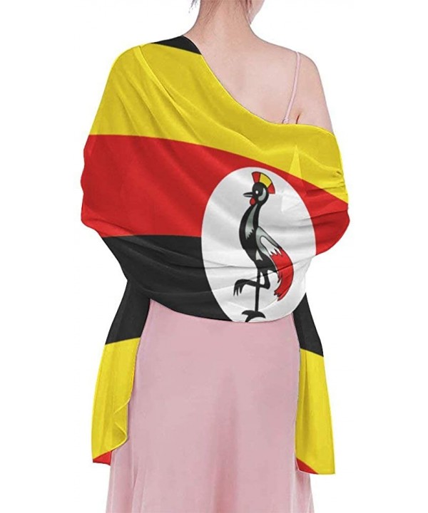 Women Chiffon Sarong Beach Bikini Cover Up Wedding Party Shawls Wraps - Flag of Uganda - CV190HI9Y89 $25.38-Cover-Ups