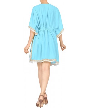 Women's Plus Size Loose Kimono Cardigan Beachwear Swimsuit Swimwear Robe Bikini Cover ups - Blue_n139 - CC11VI0VOOJ $24.22-Co...