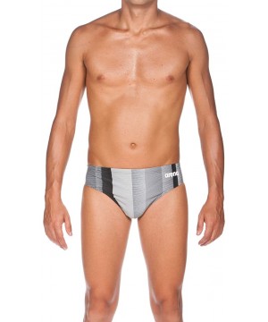 Mens Blended Stripe MaxLife Brief Swimsuit - Black - CO18TLLZMEO $27.44-Racing