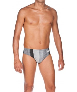 Mens Blended Stripe MaxLife Brief Swimsuit - Black - CO18TLLZMEO $27.44-Racing