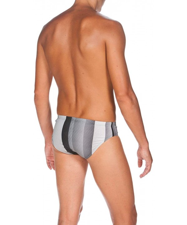 Mens Blended Stripe MaxLife Brief Swimsuit - Black - CO18TLLZMEO $27.44-Racing