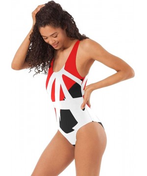 Womens Anarchist Flag One Piece Monokini Swimsuit Sexy Backless Retro Bathing Suit - Anarchist Flag - CS18O5SXDLO $21.41-One-...