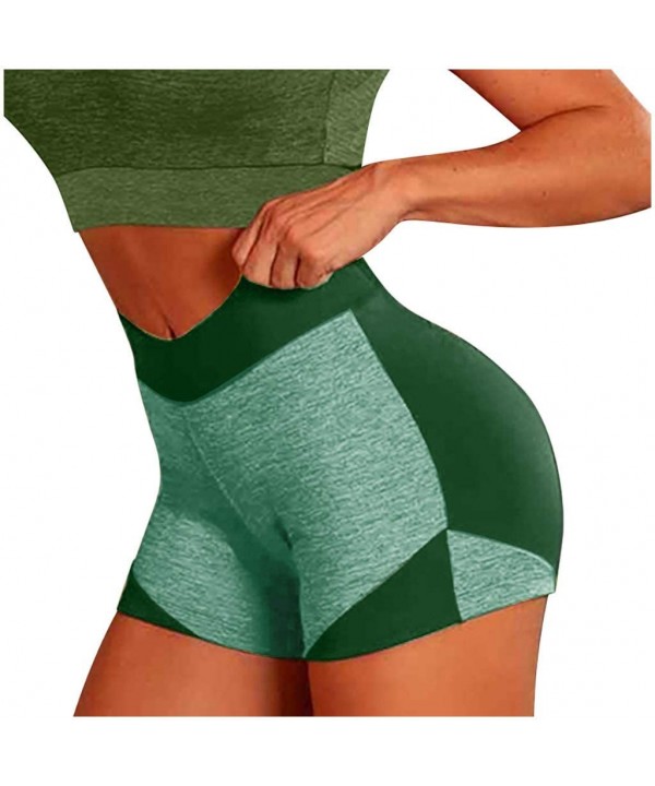 Womens Splice Elastic High Waist Leggings Tight Sports Shorts Yoga Pants Bottom boy Shorts - Green - C0190X8TSRO $18.83-Board...