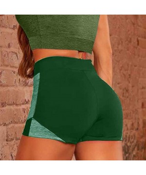 Womens Splice Elastic High Waist Leggings Tight Sports Shorts Yoga Pants Bottom boy Shorts - Green - C0190X8TSRO $18.83-Board...