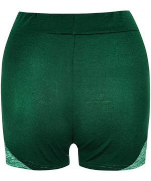 Womens Splice Elastic High Waist Leggings Tight Sports Shorts Yoga Pants Bottom boy Shorts - Green - C0190X8TSRO $18.83-Board...