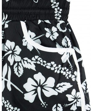 Women Summer Floral Prited Beach Shorts - Black Floral - CV18S8W8LLI $15.92-Board Shorts