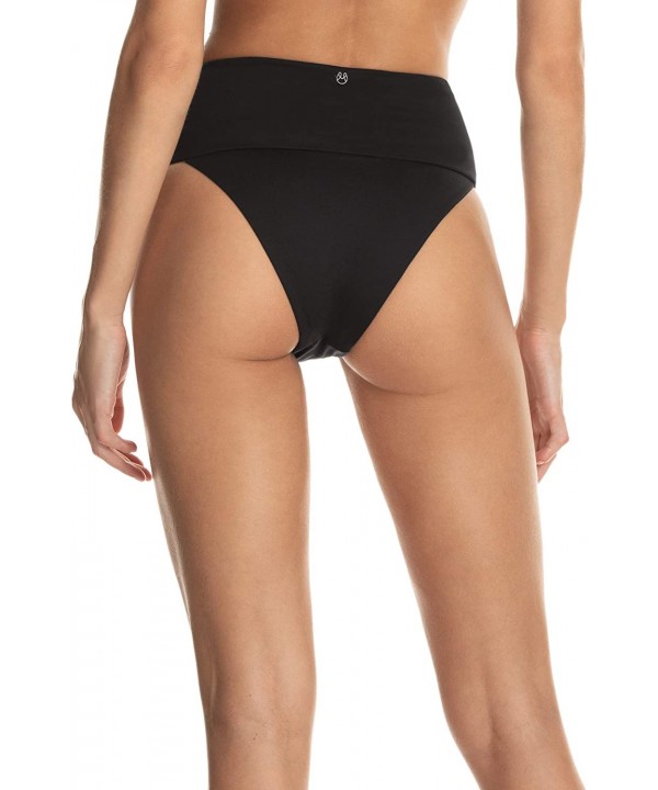 Women's Rise/High Leg Cheeky Cut - Black - C8193C47RMY $52.13-Tankinis