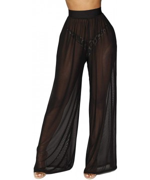 Women's Sexy Perspective Sheer Mesh Pants See Through Bikini Bottom Cover up Party Clubwear Pants - C-black - CD193LNZ6ZA $14...