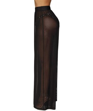 Women's Sexy Perspective Sheer Mesh Pants See Through Bikini Bottom Cover up Party Clubwear Pants - C-black - CD193LNZ6ZA $14...