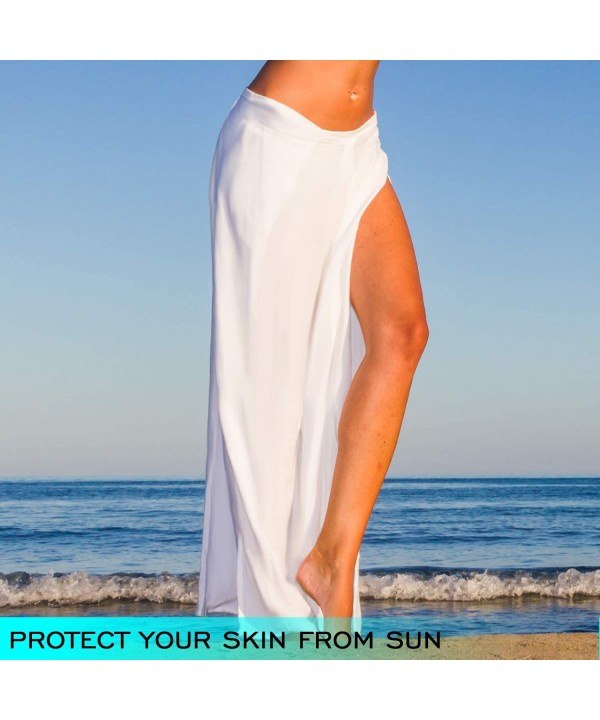 Women Swimsuit Cover Up Skirt Wrap Bathing Suit Cover Up Wrap Summer Beach Sarong Wrap - White - CK194IAG3I6 $13.13-Cover-Ups