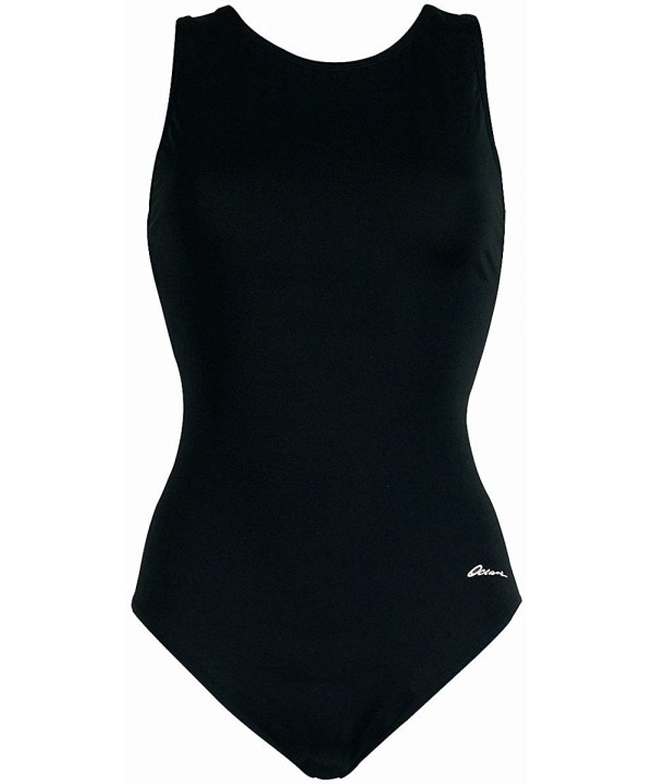 Chloroban Solid Polyester Power Back Tank - Black - CD1129BFXTN $47.62-Racing